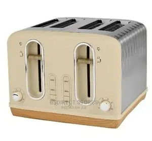George Home CREAM Stainless Steel 4 Slice Deep Slots Toaster