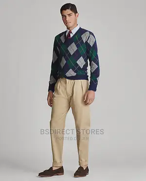 Polo Ralph Lauren Aviator Navy Argyle Wool- Cashmere Sweater