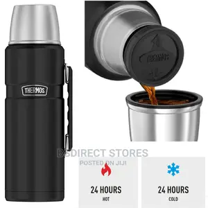 Genuine BLACK Thermos 1.2L King Stainless Steel Flask Vacuum