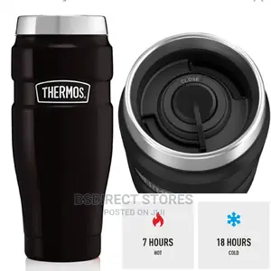 Thermos BLACK Stainless Steel Insulated King Travel Tumbler