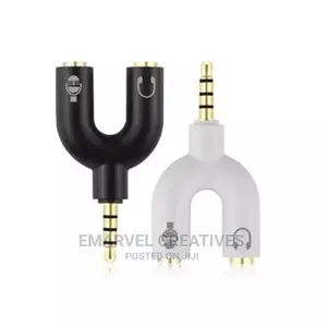 3.5mm Stereo Audio Splitter Earphone Headset + Microphone