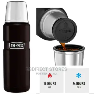 Thermos MATT BLACK Stainless Steel King Drink Flask, 470ml