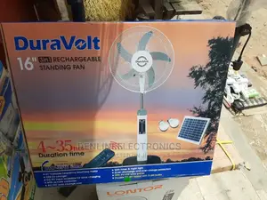 Duravolt (3in1)16inches Electric Solar Rechargeable Standing Fan