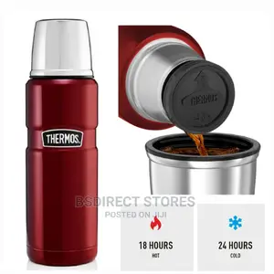 Thermos CRANBERRY RED Stainless Steel King Drink Flask,470ml