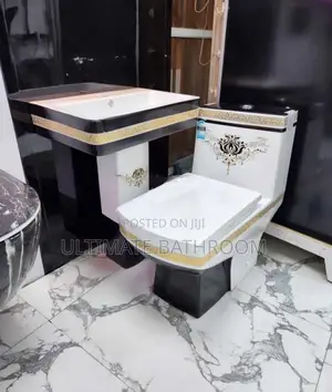 White and Gold Married Set Watercloset