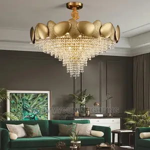 Luxury Crystal Gold Mounted Chandelier Light