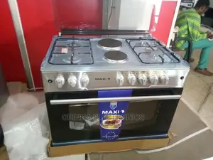 Brand New MAXI(60x90)Standing Gas Cooker 4+2 Silver Wit Oven