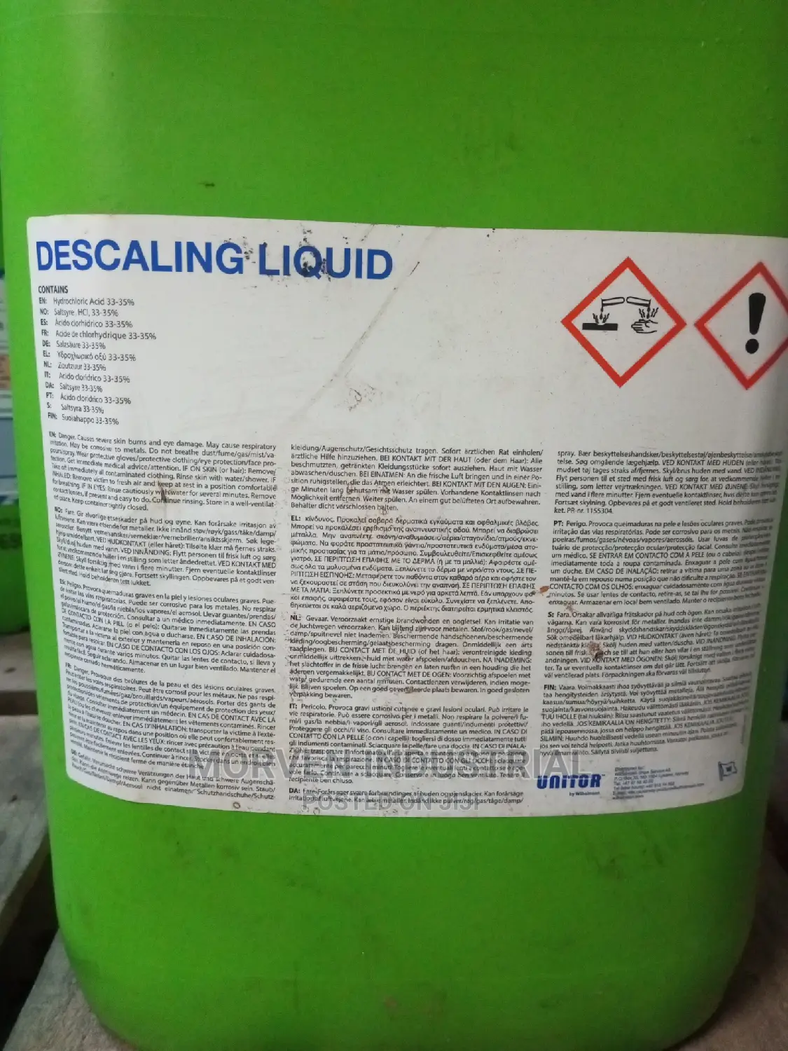 Unitor Descaling Liquid - Rust and Scale Remover