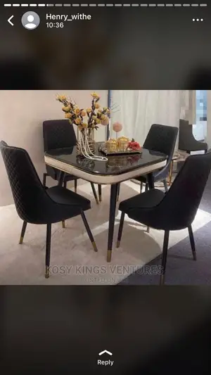 Executive Full Black Marble Dinning Set