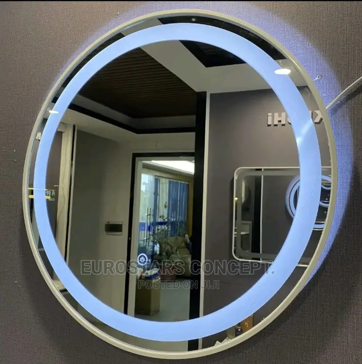 White Frame Mirror With Light