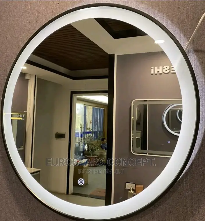 White Frame Mirror With Light