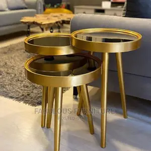3in1 Gold Color Center Table