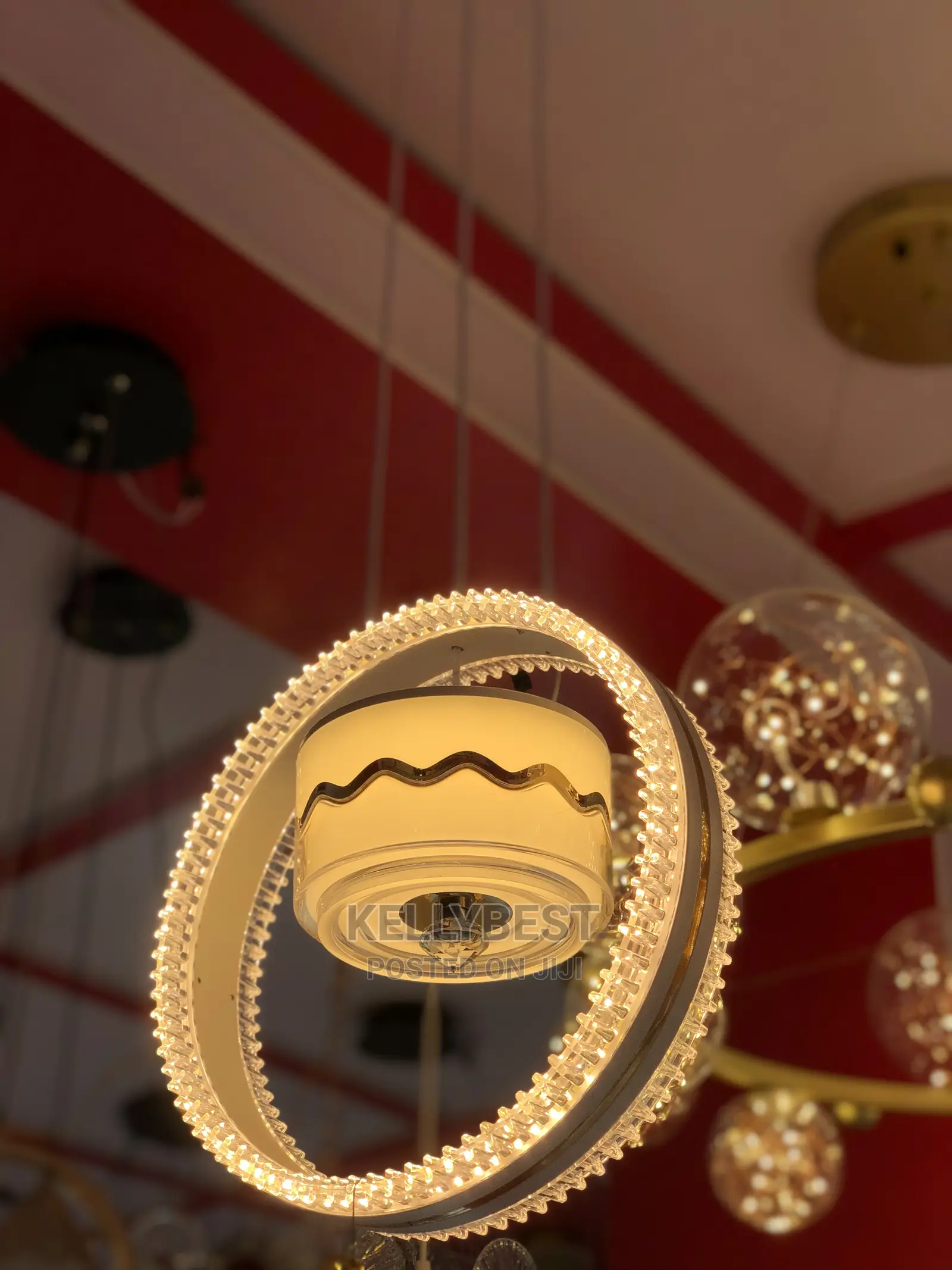 Quality Ceiling Mounted Ring Chandelier Dropping Light.