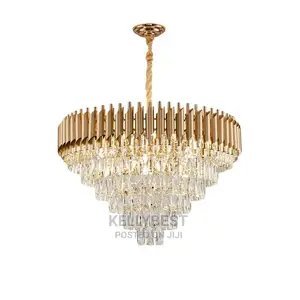 Luxury Ceiling Mounted LED Crystal Chandelier Light. 