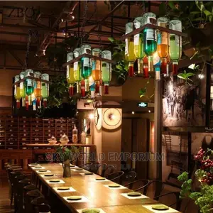 Glass Wine Bottles Restaurant Lighting Pendant