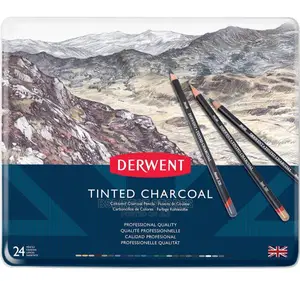 Derwent Tinted Charcoal Drawing Writing Artists Pencils 24