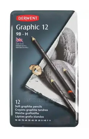 Derwent Professional 9B to H Graphic Soft Drawing Pencils 12
