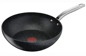 Tefal Titanium Excel Wok Pan, Thermo-spot Stone Effect, 28cm