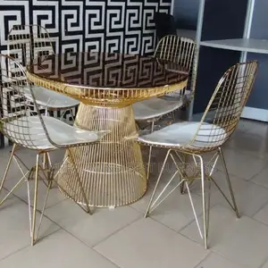 Golden Dining Table and Chairs