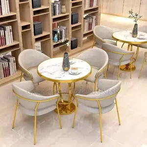 Gold Restaurant Table and Chairs