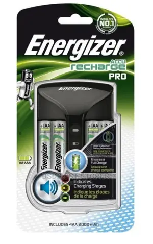 Energizer Pro Rechargeable Charger + 4AA 2000 Mah Batteries