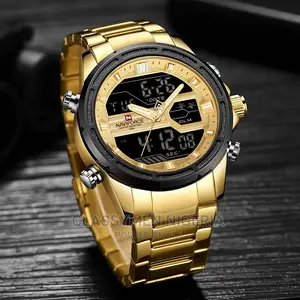 Naviforce Waterproof Luxury Gold Dual Display Watch