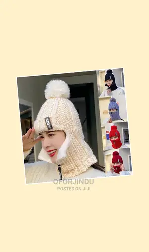 Winter Knit Hat Scarf Set Ski Beanie Cap Warmer Windproof