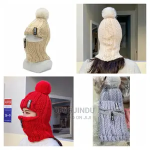 Winter Knit Hat Scarf Set Ski Beanie Cap Warmer Windproof