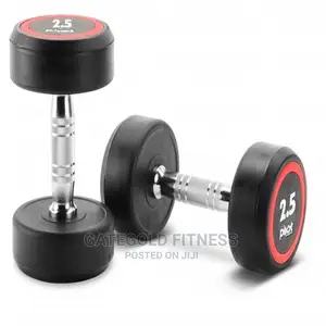 D2250.2.5 PRO Round Head Rubber Dumbbell 2.5kg [Pair]