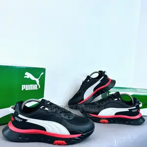 Original PUMA WILD RIDER Black/Poppy Red Available in Store