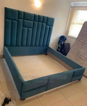 Modern 6 X 6ft High Back Rest Padded Bedframe.