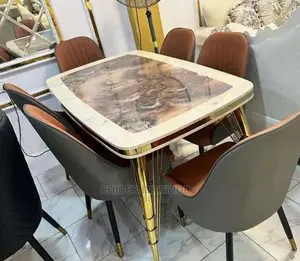 Classic Marble Gold Dining Table