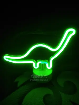 Neon Green Dinosaur LED Lamp