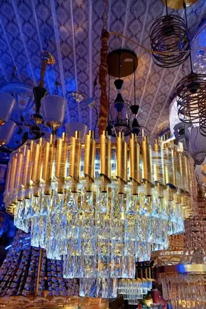 Gold Pipe Chandelier