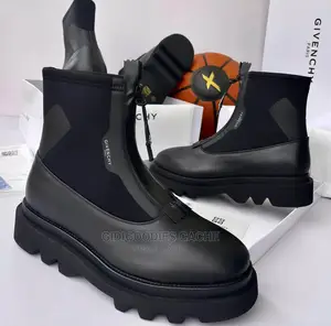 Givenchy Men's Black Neoprene Combat Boots