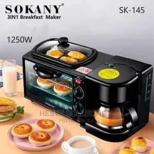 3 in 1 Breakfast Machine for Coffee Maker Toaster Grill
