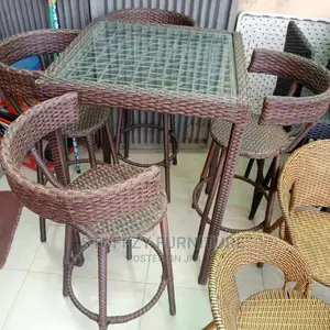 Outdoor Rathan High Bar Chairs With Tables