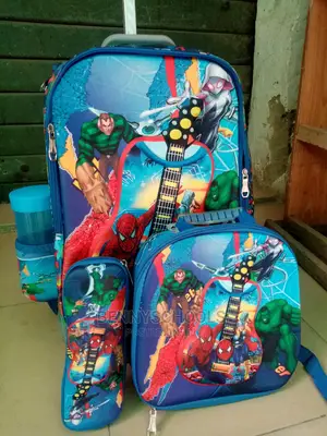 Set of 4 Spider N Friends Kids Children's Trolley School Bag