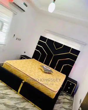 Luxury High Back Rest Padded Bedframe With Side Drawers.