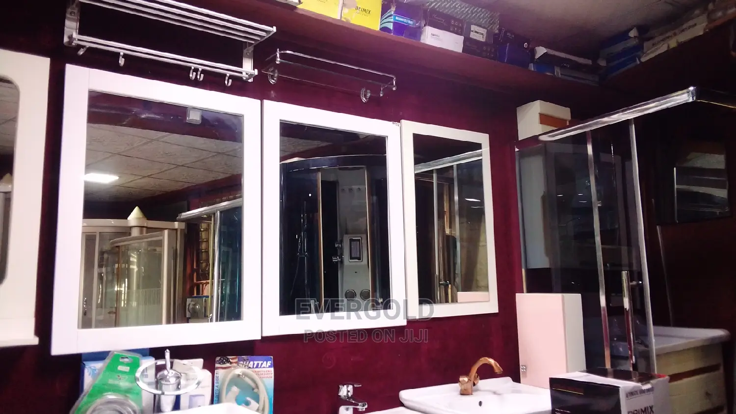 Bathroom Mirror With White Flame Available