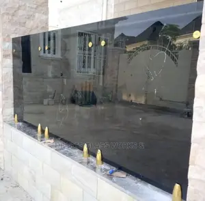 10mm Grey Tempered Glass With Gold Accessories.