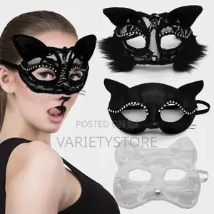 Women Party Fox Cat Animal Half Face Sexy Lace Mask