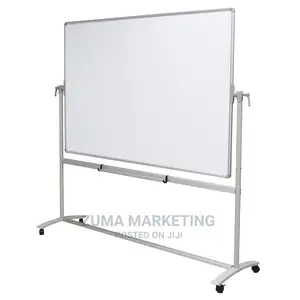 Double-Sided Magnetic Mobile Whiteboard With Stand 4ft by 4ft