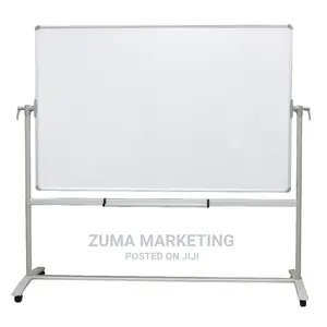 Double-Sided Magnetic Mobile Whiteboard With Stand 4ft by 4ft