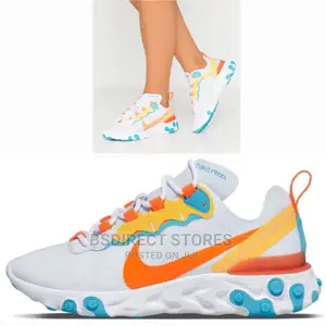 NIKE React Element 55 Ladies Footwear Grey/Hyper Crimson