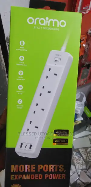 Oraimo Anifast 2 Usb Port+Type C Port Extension Socket 3250w