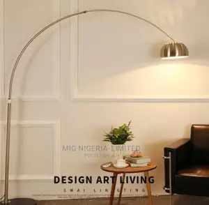 Large Big Curve Floor Lamp With Big Mable Stand Gold