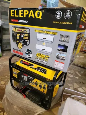 Brand New Elepaq 4.5kva Generator/100% Copper Coil/Yellow/