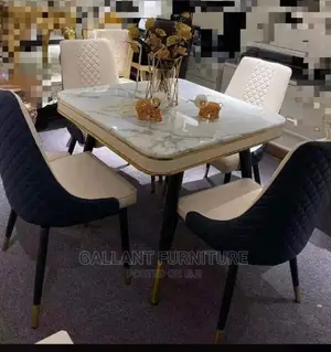 High Quality 4 Seater Marble Top Dinning Table Set.