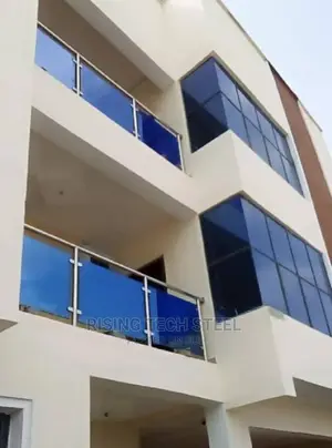 Dark Blue Glass Railings